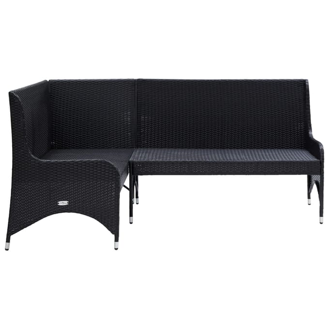 vidaXL - Tuinhoekbanken - 2 - st - poly - rattan - zwart