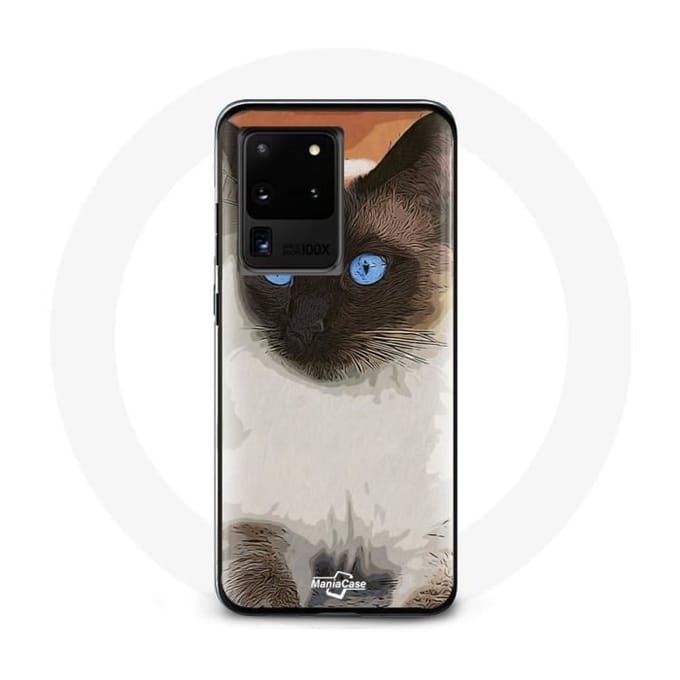 Case voor Samsung Galaxy S20 Ultra Siamese Zwart en Wit Blauwe Ogen