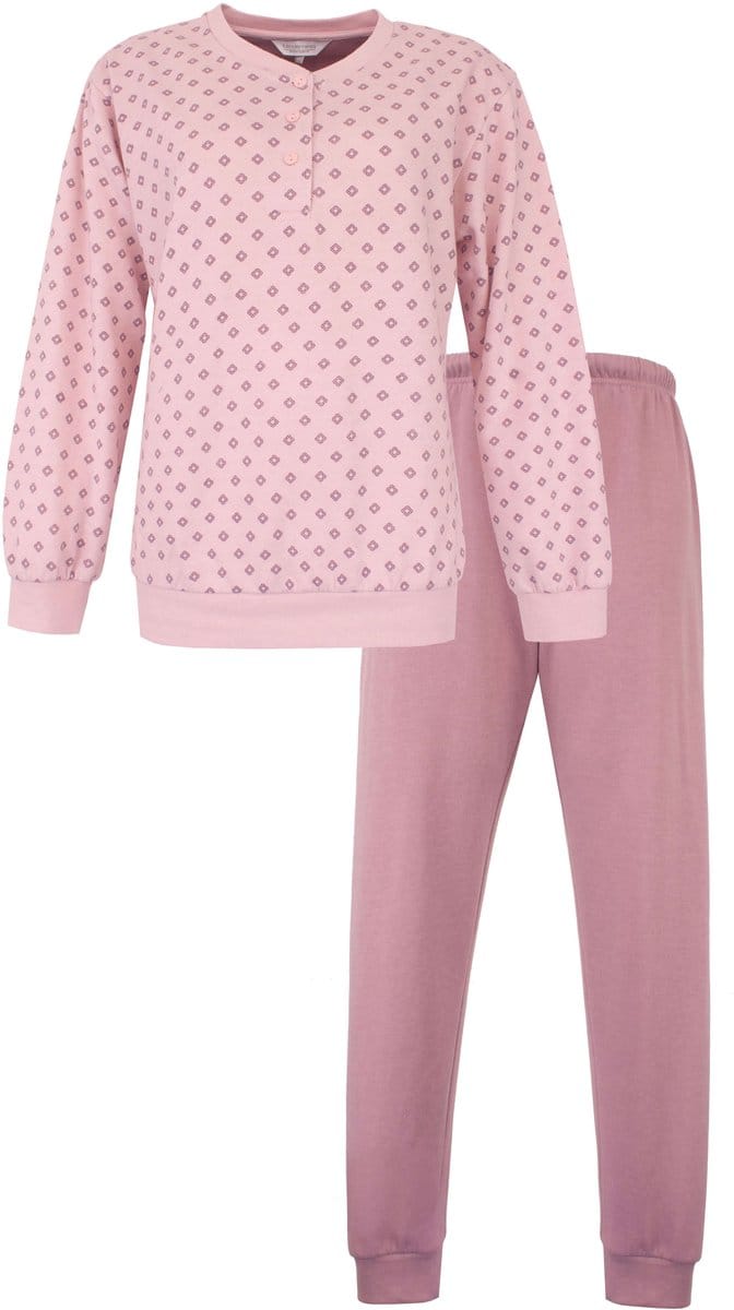 Tenderness Dames Pyjama - Fleece - Lange Mouwen - Roze - Maat S