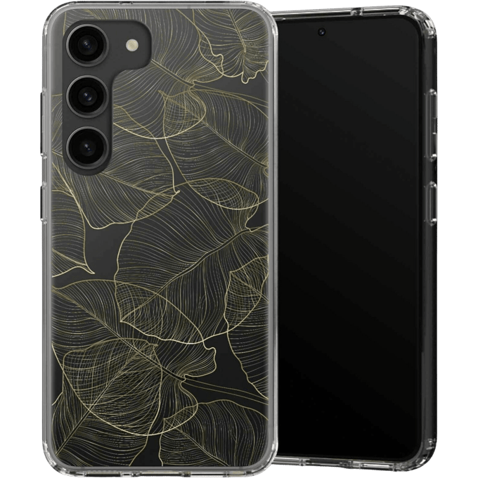 Selencia Galaxy S23 Plus Fashion Hoesje Gold Botanic