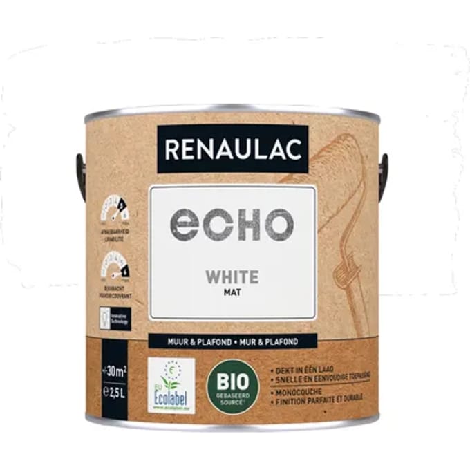 Renaulac Echo Bio Muurverf - Mat - Wit - 2,5l