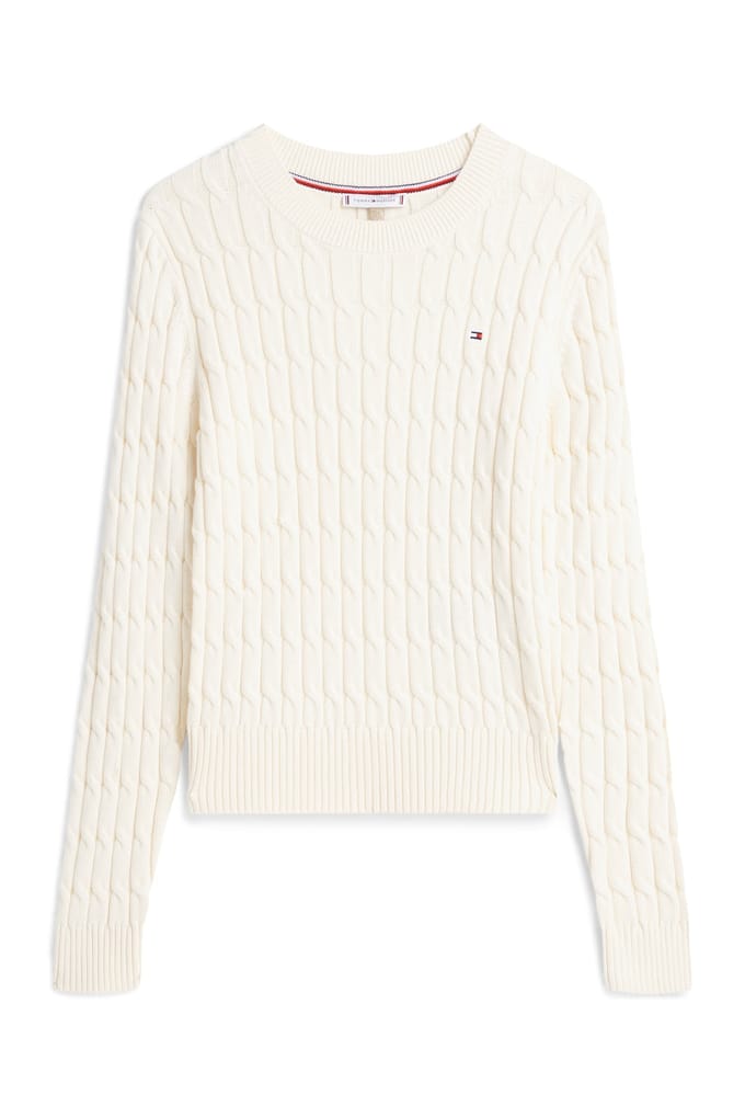 Tommy Hilfiger Cable Knit Crew Neck Jumper Calico Taglia: S | Maglioni a maglia Outlet | Donna