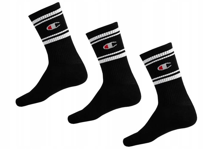 Champion - Sokken - 3-Pack - Zwart - Katoen - Maat 43-46
