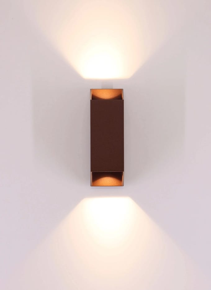 Nordlux Nico square 22-wandlamp-2xGU10-roestkleurig