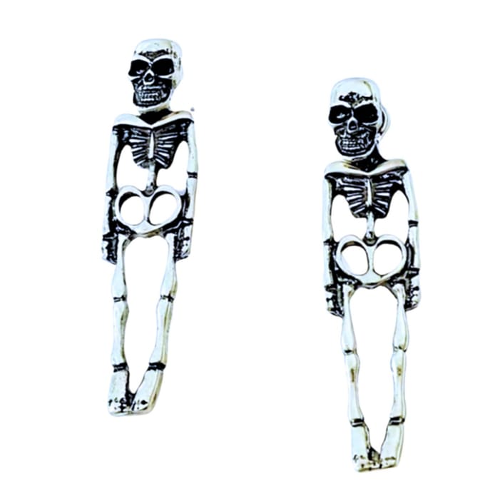 Skelet oorbellen zilverkleur - Charme Bijoux