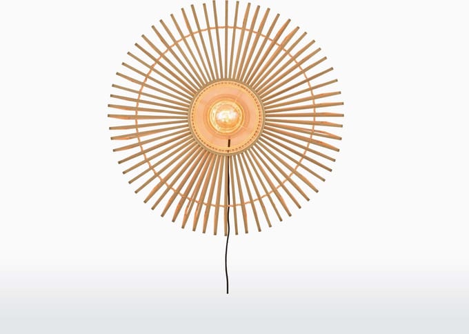 GOOD&MOJO Wandlamp Bromo - Bamboe - Ø60cm - Binnen Scandinavisch,Bohemian