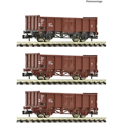 Fleischmann 6660156 N 3-delig Set: Open goederenwagens, DR
