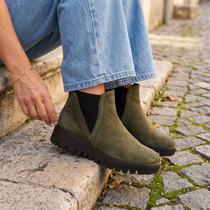 Gabor Gabor Chelsea boots groen Suede