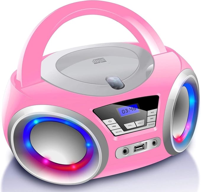 SNJY® CD Speler - Muziekspeler - Draagbare Radio CD Speler - Roze