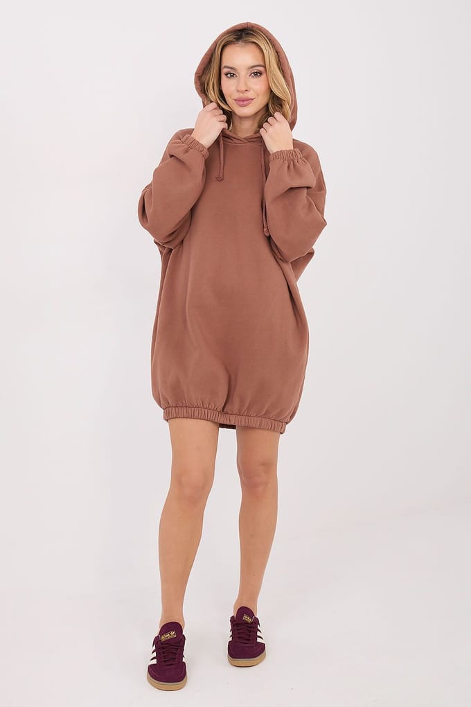 Cozy Motion Hoodie Dress - Cognac / Einheitsgröße