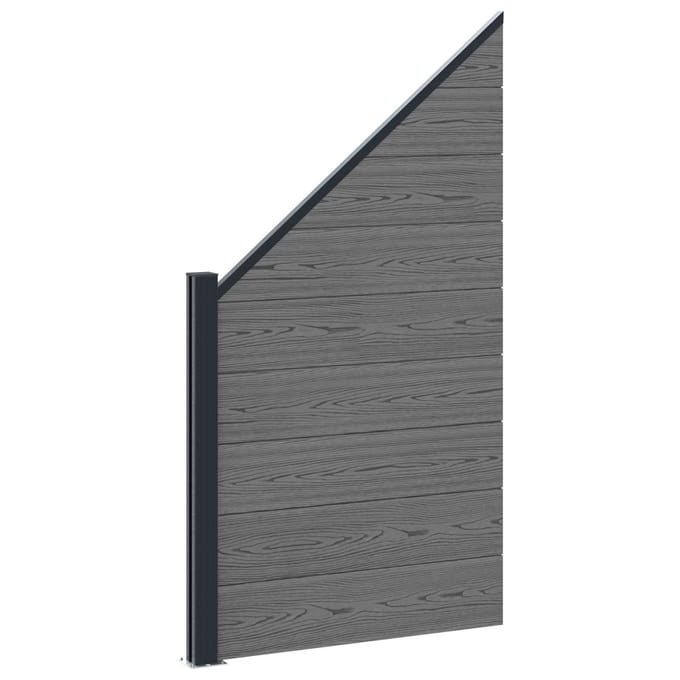 vidaXL - Hekset - 95 - x - 180 - cm - WPC - en - Aluminium - Grijs
