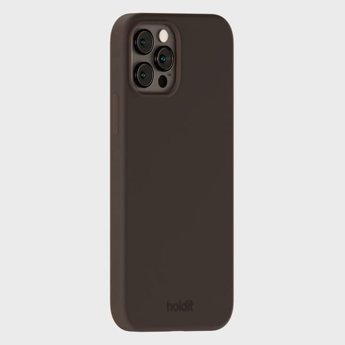 Holdit Silicone Case geschikt voor Apple iPhone 12 (Pro) - Chocolate