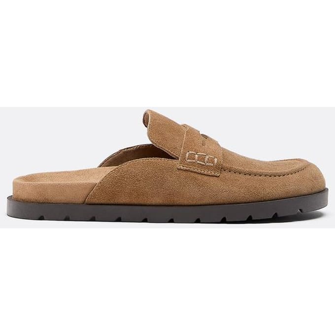 Stradivarius Leren muiltjes in mocassinstijl  BEIGE 35