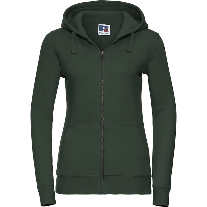 Russell Dames/Dames Authentic Full Zip Hoodie (Fles groen)