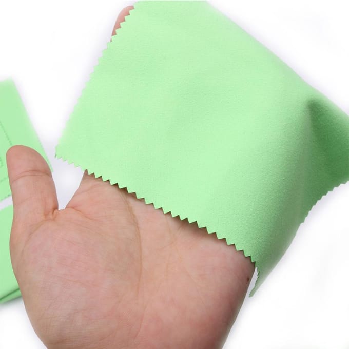 Muziekinstrumenten Reinigings- en Polijstdoek 15cm*15cm Formaat Dubbelzijdig Zachte Microvezeldoek groen