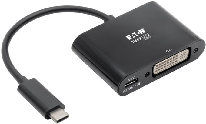 Tripp Lite U444-06N-DB-C video kabel adapter 0,15 m USB C DVI-I + USB Zwart