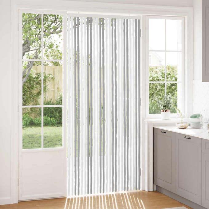 vidaXL - Insecten - Gordijn - Chenille - Lichtgrijs - en - wit - 100 - x - 230 - cm