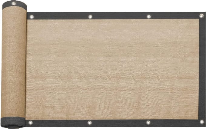 Hekafdekking HDPE - Windscherm Tuin - Terras Afschermen - Versterkte Ogen - 15 x 10 MT - Beige