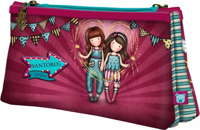 Double Carry-all Gorjuss Fireworks Maroon (21.5 x 11,5 x 5 cm)