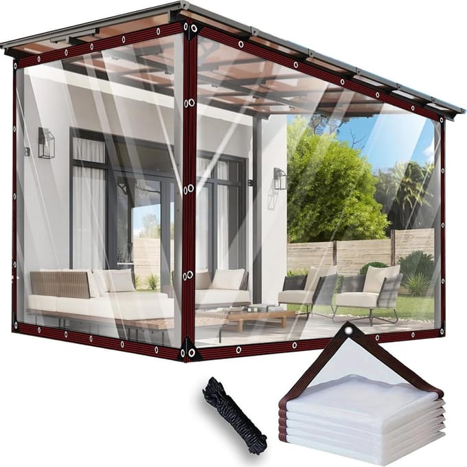 Transparant Zeil - Waterdicht Doek - Tuin Beschermen - Versterkte Ogen - 85 x 315 cm - Transparant