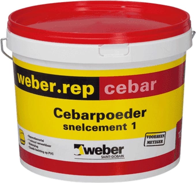 Cebar Poeder Snelcement Grijs Emmer 12Kg