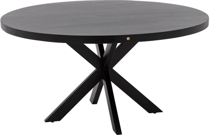 Goossens Lecca Eettafel - Hout - 150 x 76 x 150 cm - Rond - zwart
