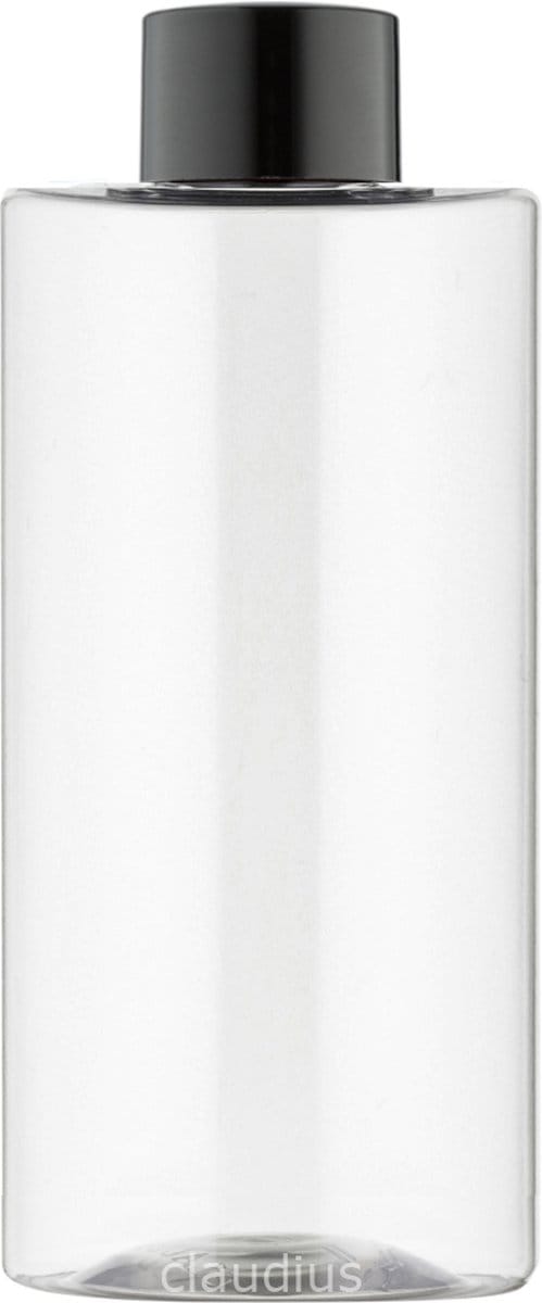 Lege Plastic Fles 500 ml PET - Transparant - met zwarte dop - set van 10 stuks - navulbaar - leeg