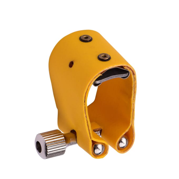 Muslady Saxofoon Ligatuur Compacte Duurzame Sax Ligatuur voor Alt Saxofoon Bakeliet Mondstuk geel