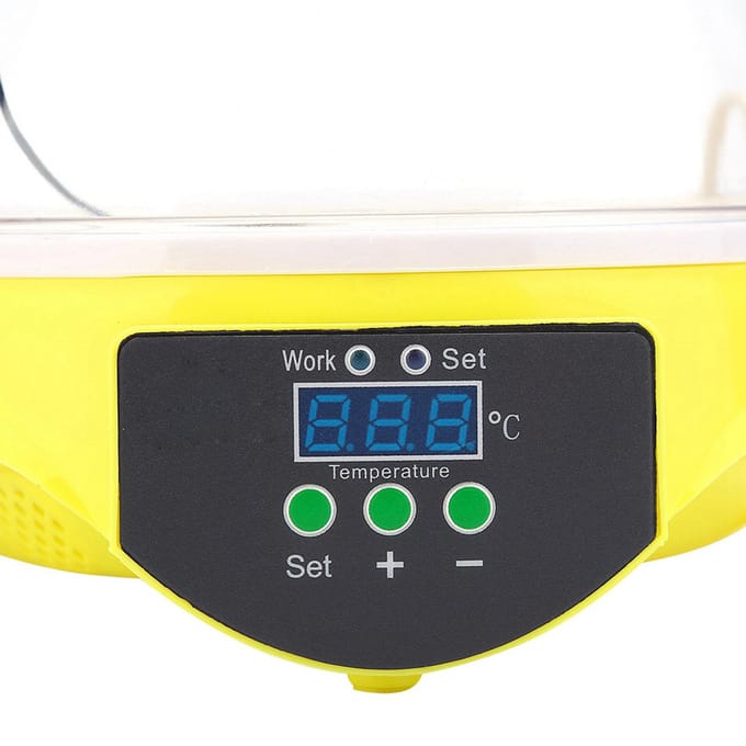 7 Eieren Incubator Digitaal LED Handmatig Draaien Kip Eend Uitbroeder yellow
