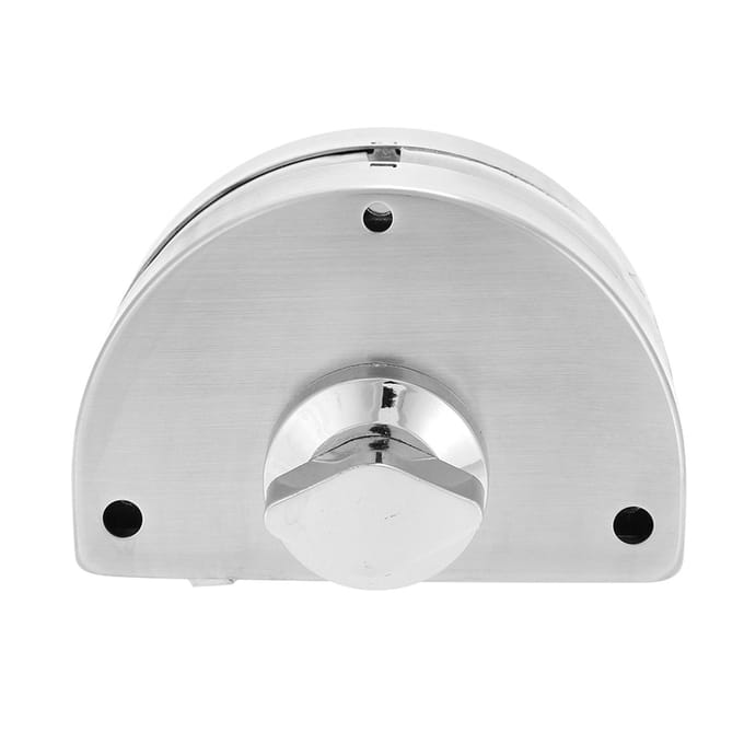 Serrure de Porte en Verre Acier Inoxydable 10~12mm avec Clés Ouvert/Fermé Usage Maison Hôtel Salle de Bain white