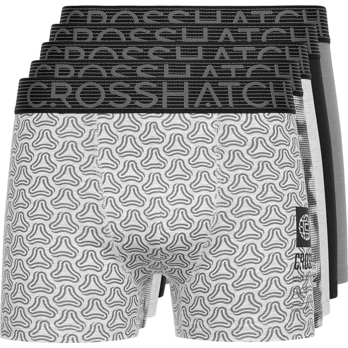 Crosshatch Heren Buzzard Boxershorts (Set van 5) (Grijze Mergel)