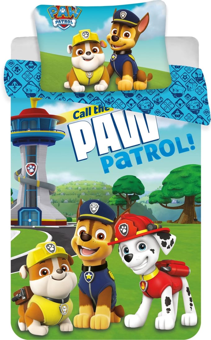 PAW Patrol - Dekbedovertrek - Multicolor - 100 x 135 cm + 40 x 60 cm - Kinderen