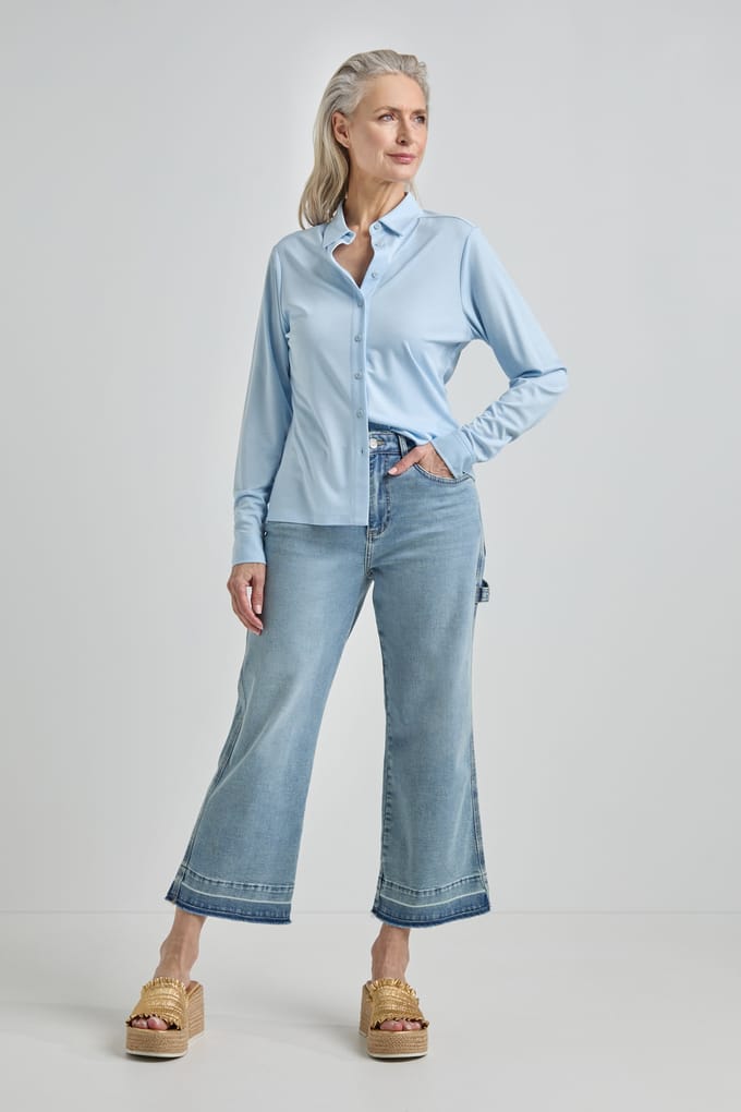 Josephine & Co Pim Blouse Light Blue Größe: 38 | Longsleeves Outlet | Damen | Blau