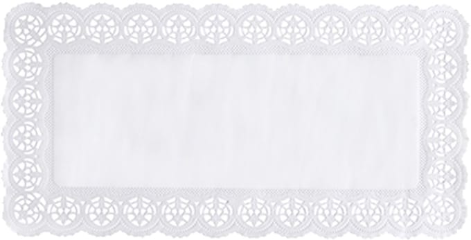 6 Taartranden hoekig 40 cm x 20 cm wit