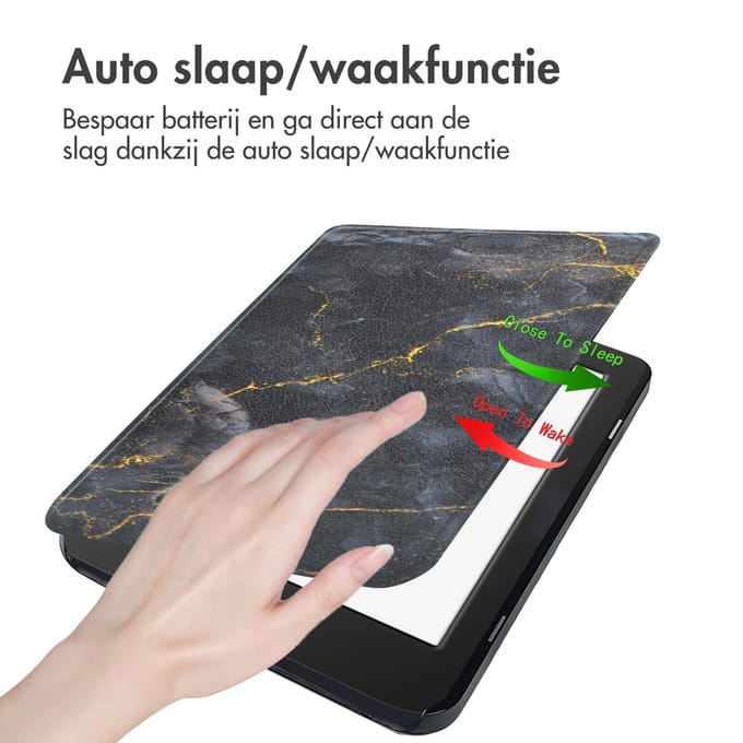 imoshion Design Slim Hard Case Bookcase voor de Kobo Nia - Black Marble
