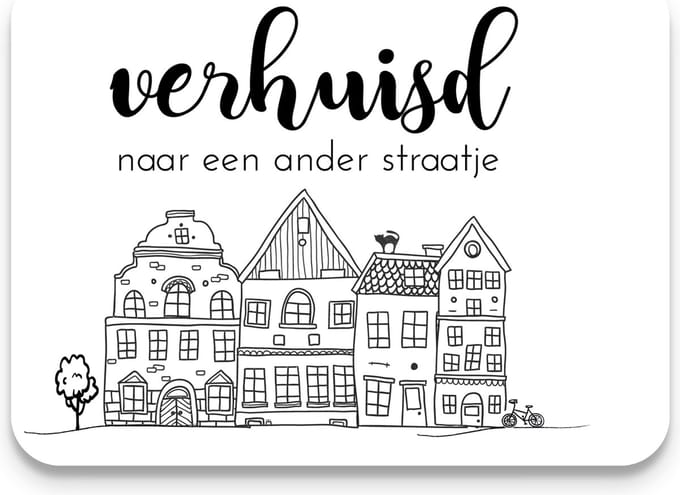 Verhuiskaarten 20 stuks - VERHUISD NAAR EEN ANDER STRAATJE - A6 - Adreswijziging - Studio Juulz
