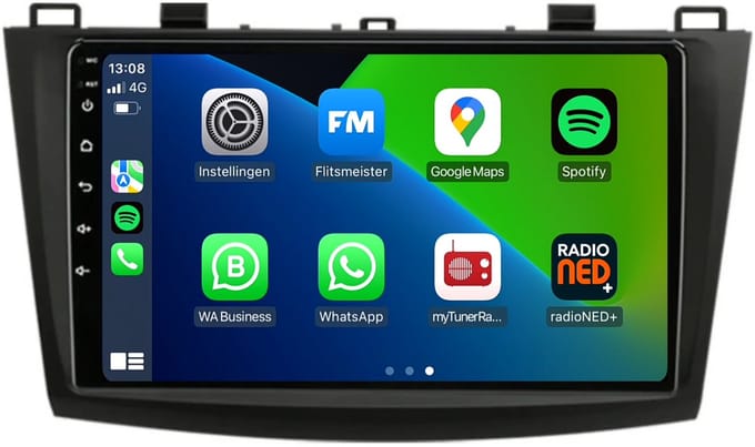 CarPlay autoradio geschikt voor Mazda 3 | 2010 t/m 2013 | Android 13 | Draadloos Apple CarPlay & Android Auto | 2GB + 32GB | 8-Core processor | Davilon | 2025 model | 2010 2011 2012 2013 | Bluetooth & Wifi