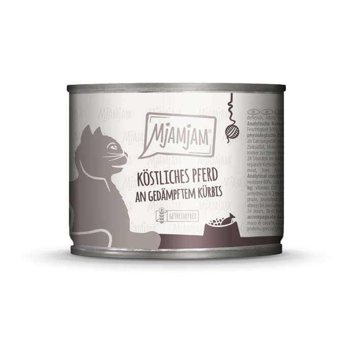 6x200g MjAMjAM heerlijk paard op gestoomde pompoen nat kattenvoer