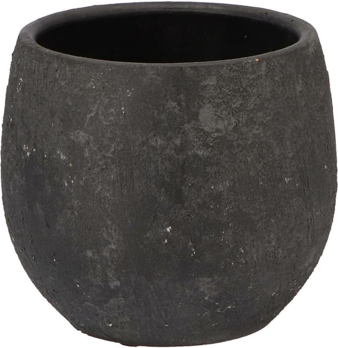 DK Design Bloempot model Maya - verweerd zwart - D14 x H16 cm - rustiek