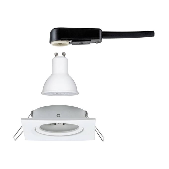 Paulmann Inbouwspot Led Nova Vierkant Kantelbaar 3-stapdim Wit 51mm Gu10 6,5w