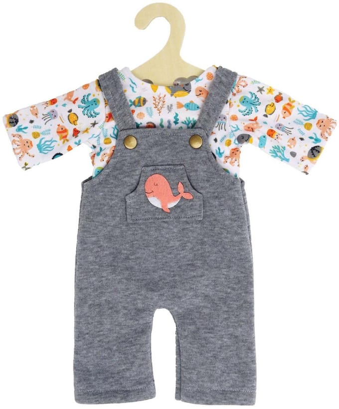 Heless poppen tuinbroek walvis Bobby - poppenkleding 28-35 cm.
