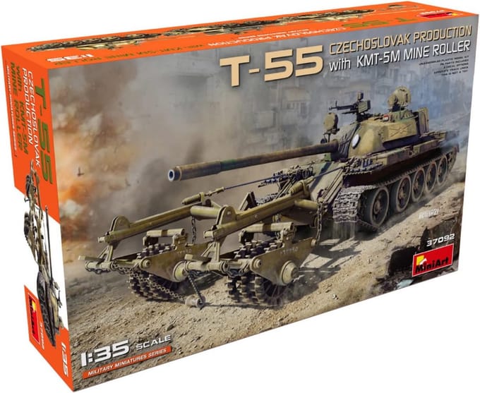 Modelbouwset T-55 Tank met KMT-5M aanbouwdeel 1:35