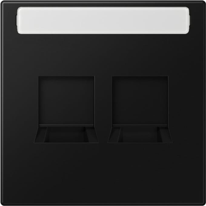 LS990 Dubbele Modulaire Jack Afdekking Plaat Grafiet Zwart - LS1969-2NAWESWM - E3Y4Z