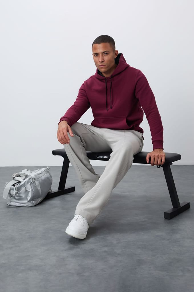 Heren Effen Hoody Sweatshirt Met Zak