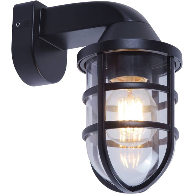 Viokef Cap buitenwandlamp, zwart, hoogte 21,5 cm
