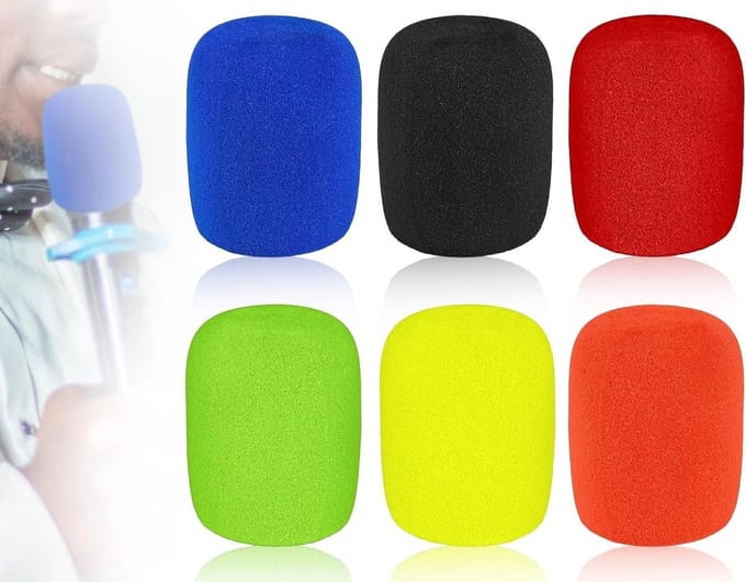 Set van 6 Microfoon Windbescherming en Popfilter Schuim Covers voor Karaoke en Podium Optredens