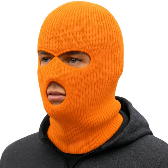 Facemask - Sportmuts - Driegats Muts - Skimuts -  Bivak - Balaclava - Oranje - One Size
