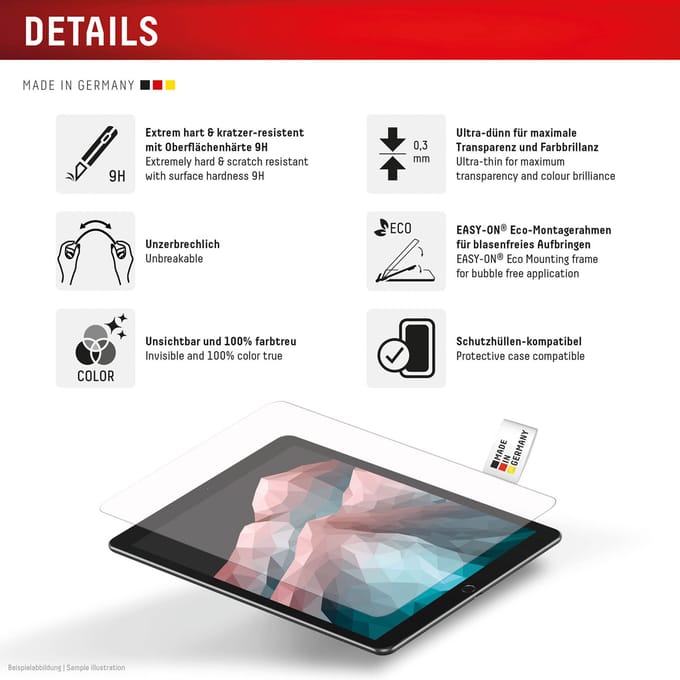 Displex Glass Screenprotector geschikt voor Samsung Galaxy Tab S10 FE Plus