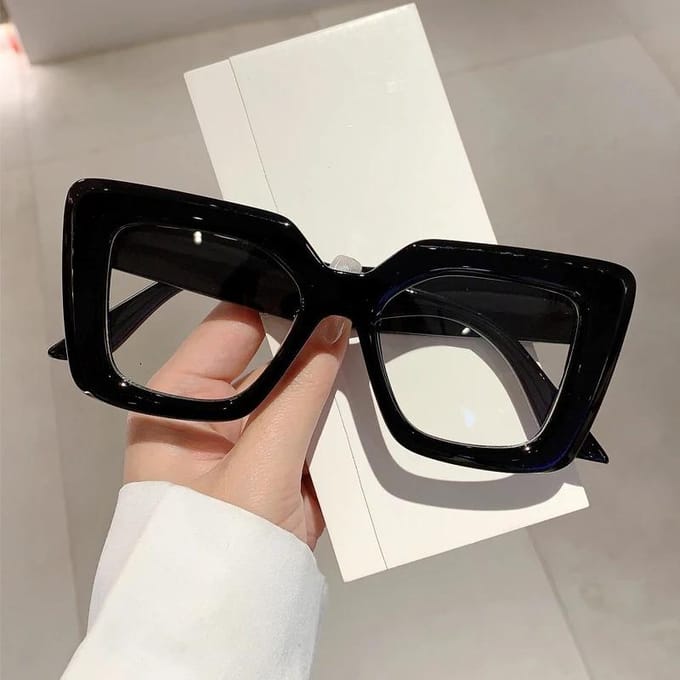 Merkdesign oversized bril modieuze dames vierkant montuur stijlvol accessoire voor foto's red