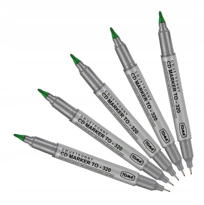 Set van 5 Groene Dubbelzijdige CD Markers